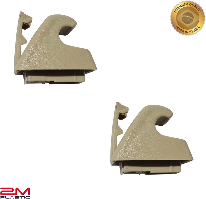 2M PLASTIC Sun Visor Holder Retainer Pair fits for Chevy Cruze 11-16 Buick Verano 12-16 Beige Cocoa - Image 3